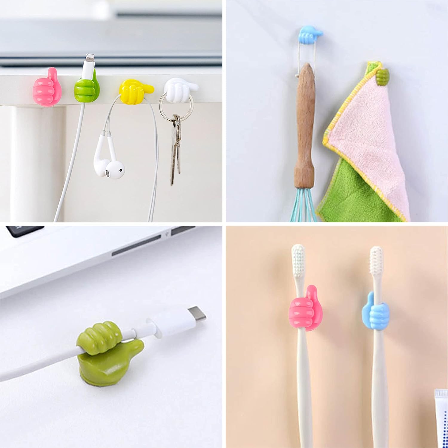 9117 Thumb Cable Clips,Cord Holder Multi-Functional Wall Hooks Cable Organizer Cable Management for Desk Home Office Car Multi Color (Pack Of 10) 9117 Thumb Cable Clips,Cord Holder Multi-Functional Wall Hooks Cable Organizer Cable Management for Desk Home Office Car Multi Color (Pack Of 10)
